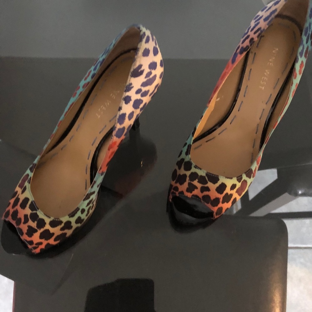 Rainbow leopard shoes